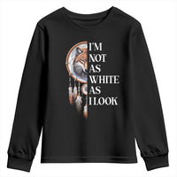 Native Americans Youth Sweatshirt I'm Not As White As I Look Vintage Wolf Dreamcatcher - Wonder Print Shop
