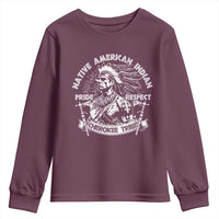 Cherokee Tribe Youth Sweatshirt Native American Indian Pride Respect Axe - Wonder Print Shop