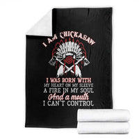 Chickasaw Indians Throw Blanket I Am Chickasaw I Was Born With My Heart On My Sleeve War Bonnet - Wonder Print Shop