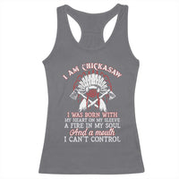 Chickasaw Indians Racerback Tank Top I Am Chickasaw I Was Born With My Heart On My Sleeve War Bonnet - Wonder Print Shop