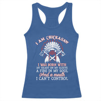 Chickasaw Indians Racerback Tank Top I Am Chickasaw I Was Born With My Heart On My Sleeve War Bonnet - Wonder Print Shop