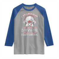 Chickasaw Indians Raglan Shirt I Am Chickasaw I Was Born With My Heart On My Sleeve War Bonnet - Wonder Print Shop