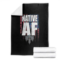 Native American Indian Throw Blanket Native AF Indigenous Vintage Thunderbird - Wonder Print Shop