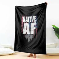 Native American Indian Throw Blanket Native AF Indigenous Vintage Thunderbird - Wonder Print Shop