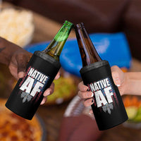 Native American Indian 4 in 1 Can Cooler Tumbler Native AF Indigenous Vintage Thunderbird - Wonder Print Shop