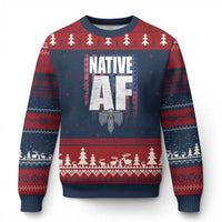 Native American Indian Ugly Christmas Sweater Native AF Indigenous Vintage Thunderbird - Wonder Print Shop