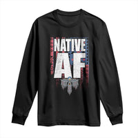 Native American Indian Long Sleeve Shirt Native AF Indigenous Vintage Thunderbird - Wonder Print Shop
