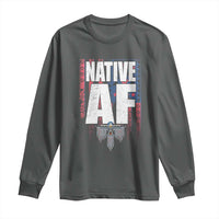 Native American Indian Long Sleeve Shirt Native AF Indigenous Vintage Thunderbird - Wonder Print Shop