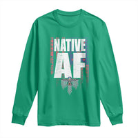 Native American Indian Long Sleeve Shirt Native AF Indigenous Vintage Thunderbird - Wonder Print Shop