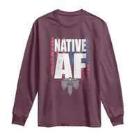 Native American Indian Long Sleeve Shirt Native AF Indigenous Vintage Thunderbird - Wonder Print Shop