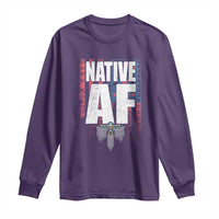 Native American Indian Long Sleeve Shirt Native AF Indigenous Vintage Thunderbird - Wonder Print Shop