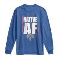 Native American Indian Long Sleeve Shirt Native AF Indigenous Vintage Thunderbird - Wonder Print Shop