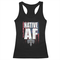 Native American Indian Racerback Tank Top Native AF Indigenous Vintage Thunderbird - Wonder Print Shop