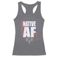 Native American Indian Racerback Tank Top Native AF Indigenous Vintage Thunderbird - Wonder Print Shop