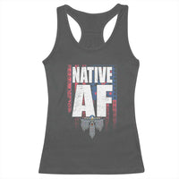 Native American Indian Racerback Tank Top Native AF Indigenous Vintage Thunderbird - Wonder Print Shop