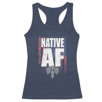 Native American Indian Racerback Tank Top Native AF Indigenous Vintage Thunderbird - Wonder Print Shop