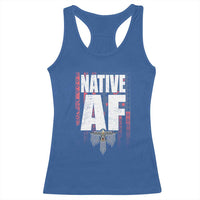 Native American Indian Racerback Tank Top Native AF Indigenous Vintage Thunderbird - Wonder Print Shop