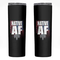 Native American Indian Skinny Tumbler Native AF Indigenous Vintage Thunderbird - Wonder Print Shop