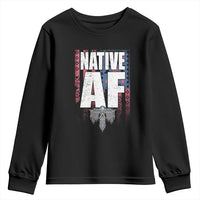 Native American Indian Youth Sweatshirt Native AF Indigenous Vintage Thunderbird - Wonder Print Shop