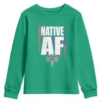 Native American Indian Youth Sweatshirt Native AF Indigenous Vintage Thunderbird - Wonder Print Shop