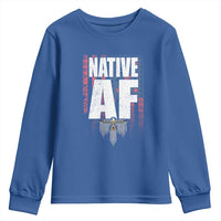 Native American Indian Youth Sweatshirt Native AF Indigenous Vintage Thunderbird - Wonder Print Shop
