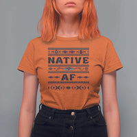 Native American Indian T Shirt For Women Native AF Vintage Beadwork Indigenous Pride - Wonder Print Shop
