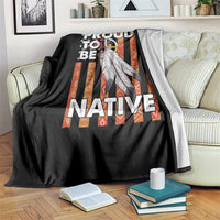 Native American Throw Blanket Proud To Be Native American Flag Tribal Prints Medicine Wheel - Wonder Print Shop