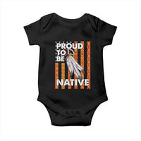 Native American Baby Onesie Proud To Be Native American Flag Tribal Prints Medicine Wheel - Wonder Print Shop