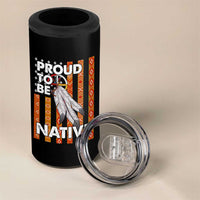 Native American 4 in 1 Can Cooler Tumbler Proud To Be Native American Flag Tribal Prints Medicine Wheel - Wonder Print Shop