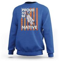 Native American Sweatshirt Proud To Be Native American Flag Tribal Prints Medicine Wheel - Wonder Print Shop