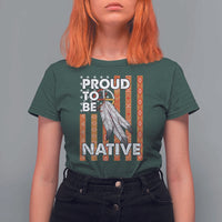Native American T Shirt For Women Proud To Be Native American Flag Tribal Prints Medicine Wheel - Wonder Print Shop
