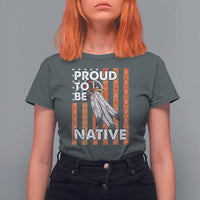 Native American T Shirt For Women Proud To Be Native American Flag Tribal Prints Medicine Wheel - Wonder Print Shop