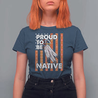 Native American T Shirt For Women Proud To Be Native American Flag Tribal Prints Medicine Wheel - Wonder Print Shop