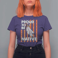 Native American T Shirt For Women Proud To Be Native American Flag Tribal Prints Medicine Wheel - Wonder Print Shop