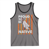 Native American Tank Top Proud To Be Native American Flag Tribal Prints Medicine Wheel - Wonder Print Shop
