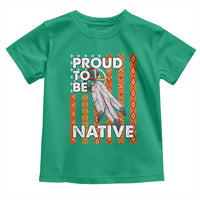 Native American Toddler T Shirt Proud To Be Native American Flag Tribal Prints Medicine Wheel - Wonder Print Shop