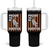 Native American Tumbler With Handle Proud To Be Native American Flag Tribal Prints Medicine Wheel - Wonder Print Shop