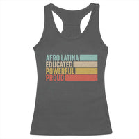 Afro Latina Racerback Tank Top Educated Powerful Proud Hispanic Heritage Month - Wonder Print Shop