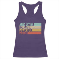 Afro Latina Racerback Tank Top Educated Powerful Proud Hispanic Heritage Month - Wonder Print Shop