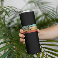 Afro Latina Skinny Tumbler Educated Powerful Proud Hispanic Heritage Month - Wonder Print Shop