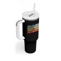 Afro Latina Tumbler With Handle Educated Powerful Proud Hispanic Heritage Month - Wonder Print Shop