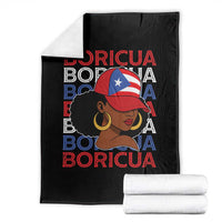 Puerto Rico Boricua Girl Proud Puerto Rican Hispanic Heritage Throw Blanket - Wonder Print Shop