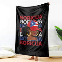 Puerto Rico Boricua Girl Proud Puerto Rican Hispanic Heritage Throw Blanket - Wonder Print Shop