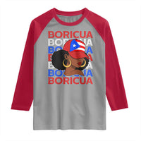 Puerto Rico Boricua Girl Proud Puerto Rican Hispanic Heritage Raglan Shirt - Wonder Print Shop