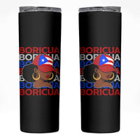 Puerto Rico Boricua Girl Proud Puerto Rican Hispanic Heritage Skinny Tumbler - Wonder Print Shop