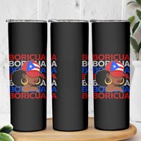 Puerto Rico Boricua Girl Proud Puerto Rican Hispanic Heritage Skinny Tumbler - Wonder Print Shop