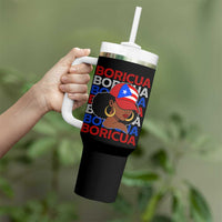 Puerto Rico Boricua Girl Proud Puerto Rican Hispanic Heritage Tumbler With Handle - Wonder Print Shop