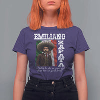 Emiliano Zapata T Shirt For Women Better To Die On Your Feet Than Live On Your Knees Mexican Revolution - Wonder Print Shop