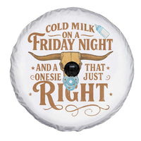 Funny Cold Milk On A Friday Night And A Onesie That Fits Just Right Spare Tire Cover Longhorn Cow Skull - Wonder Print Shop