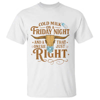 Funny Cold Milk On A Friday Night And A Onesie That Fits Just Right T Shirt Longhorn Cow Skull - Wonder Print Shop